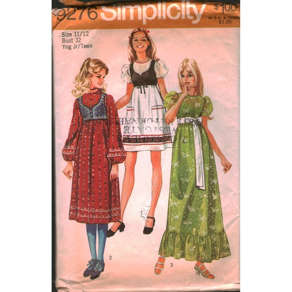 Simplicity Other - Vintage 1971 Simplicity 9276 Sewing Pattern Young Junior Teen Dress Bolero 11/12